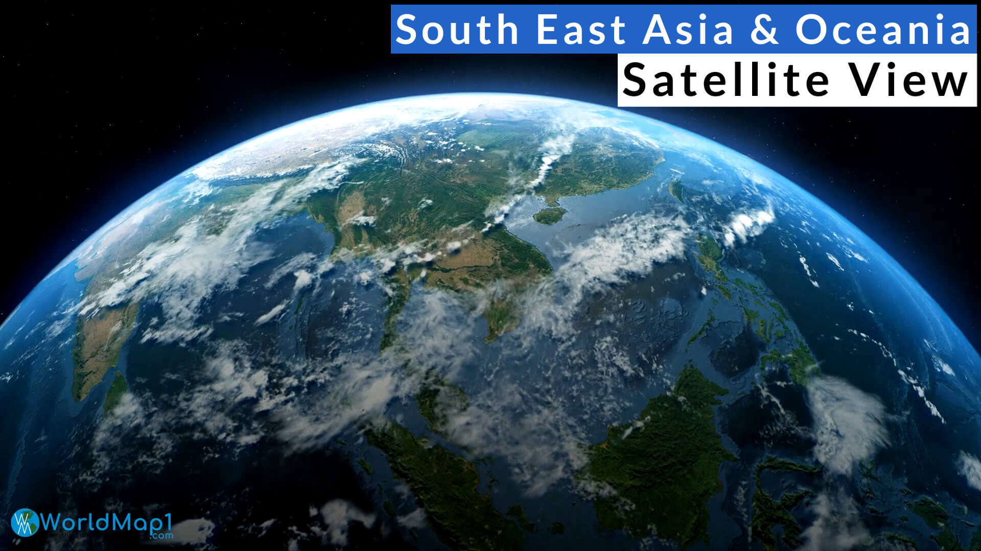 South East Asia and Oceania Satellite View